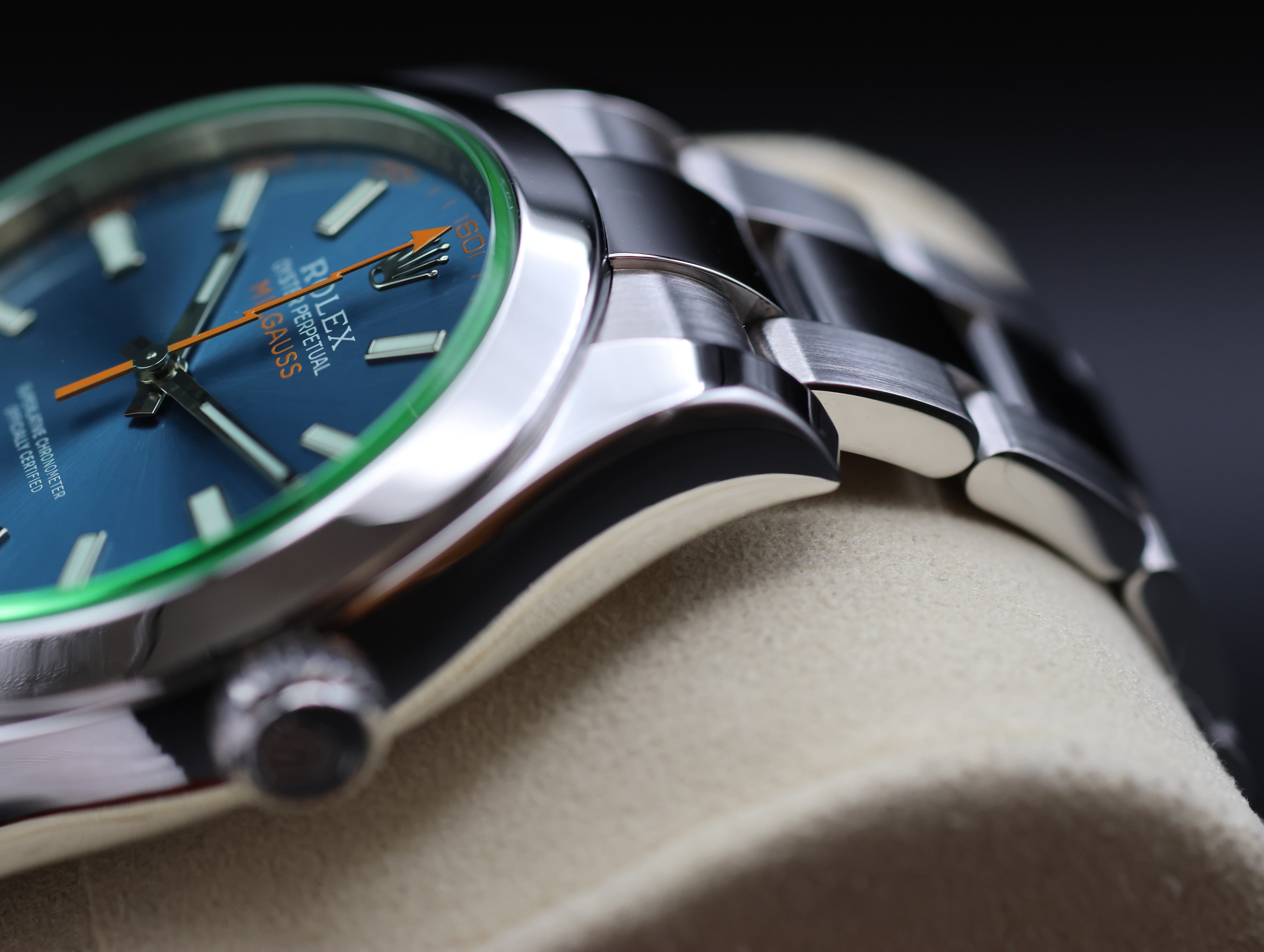 Rolex Milgauss 116400GV – Z-Blue Dial with Green Sapphire Crystal