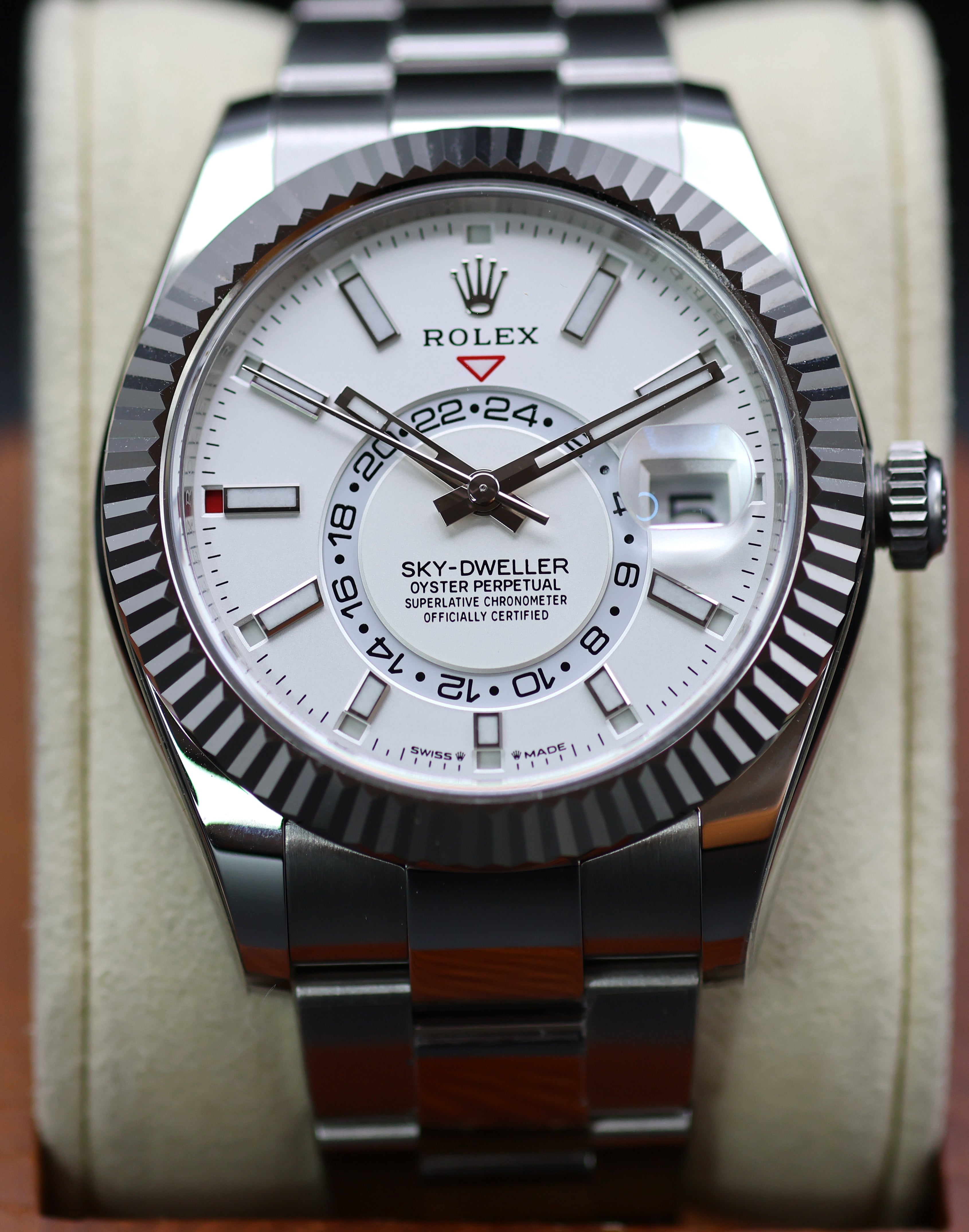 Rolex Sky-Dweller 336934 – White Dial, 42mm – Oystersteel & White Gold