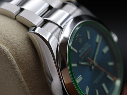 Rolex Milgauss 116400GV – Z-Blue Dial with Green Sapphire Crystal